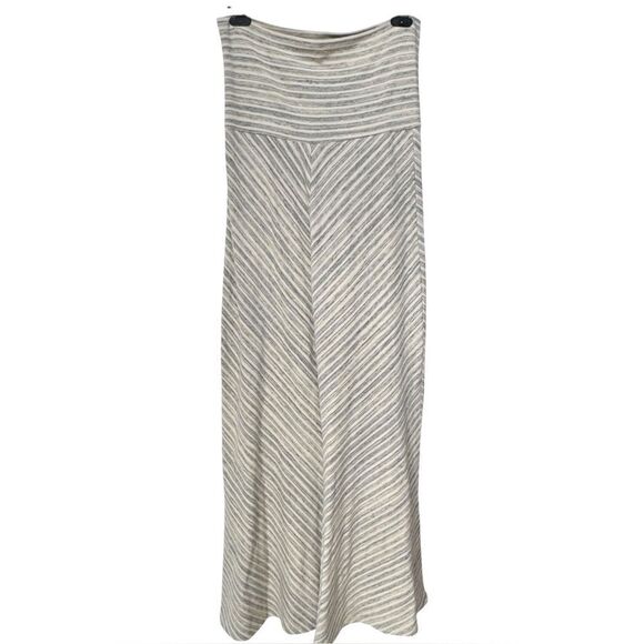Saint Grace Chevron Cream Stripe Stretchy Long Maxi Skirt. Medium. - Picture 2 of 7